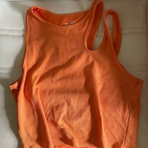 Orange cutout tank top women